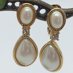Monet Gold Tone Clip On Earrings